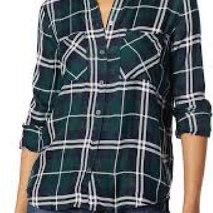 Lucky Brand Green Plaid Button-Down Shirt